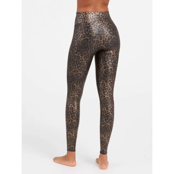 SPANX Faux Leather Leopard Shine Leggings - Small - NWOT - Picture 4 of 9